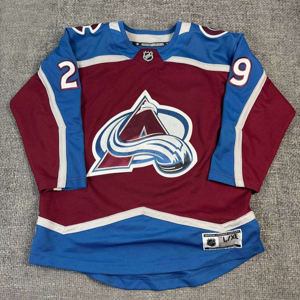 NHL Colorado Avalanche Hockey Jersey Youth L/XL Burgundy Blue Embroidered Logo - Picture 5 of 14